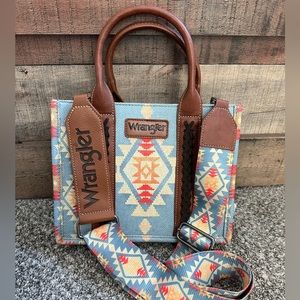 Viral wrangler southwestern print crossbody tote bag